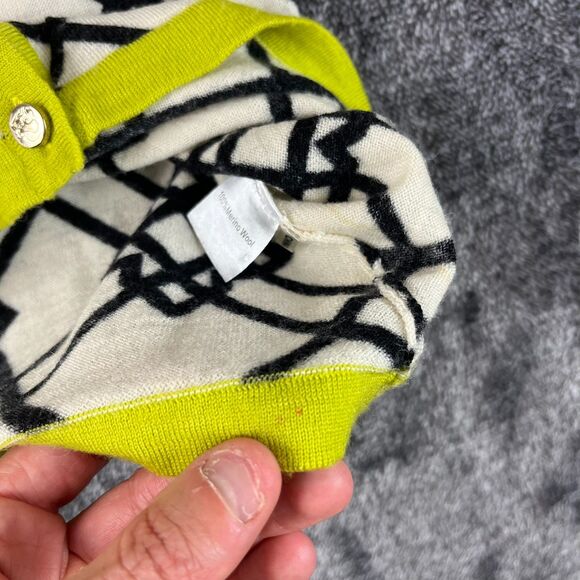 Spartina 449 100% Merino Wool Seven Oaks Cardigan Geometric Women's S *Read - Picture 7 of 15